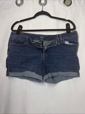 a.n.a Dark Blue Rolled Cuff Denim Women's Shorts